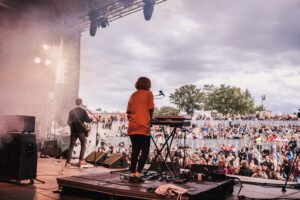 Playing synths in an electro-pop-rock band