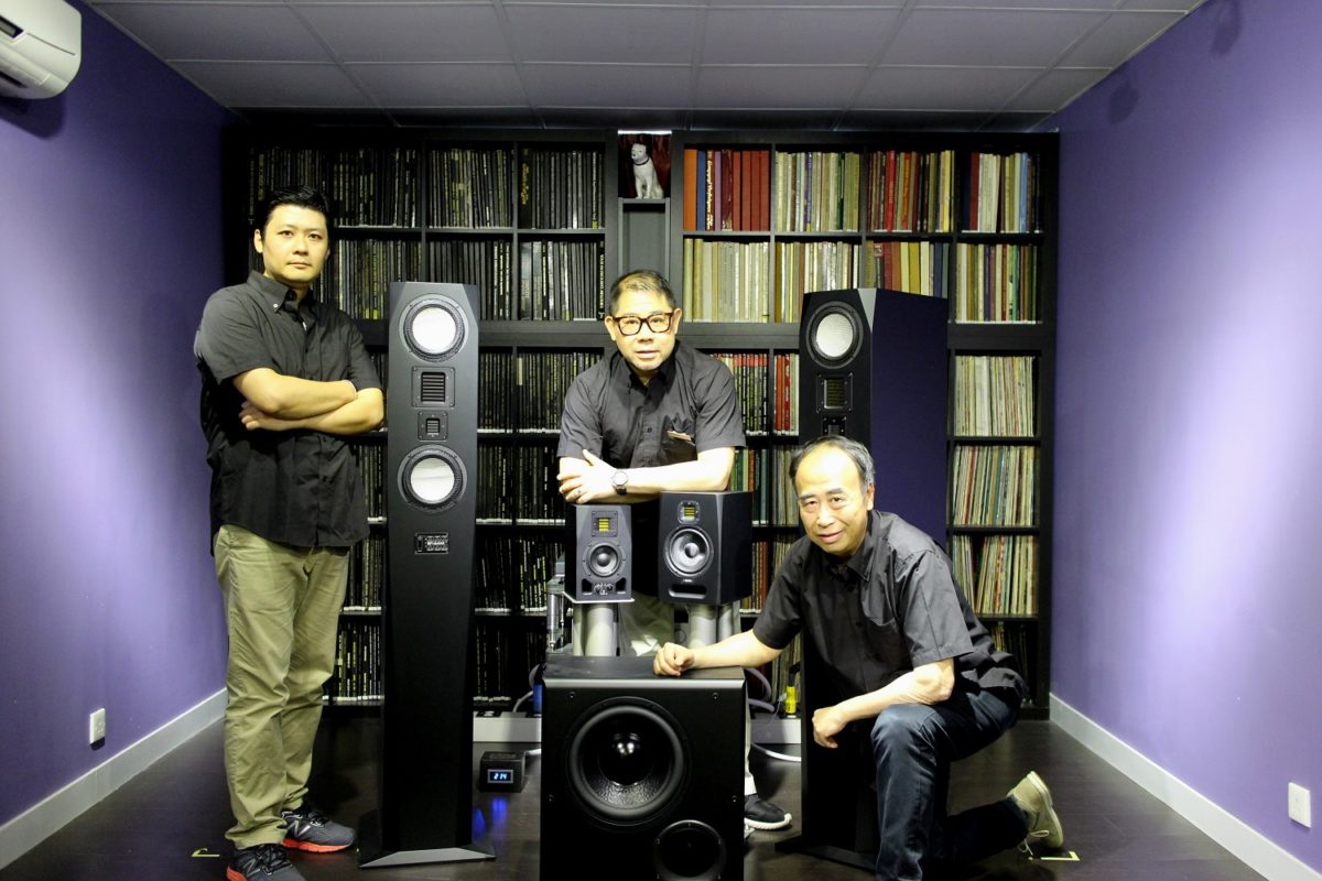 The team at Guru Acoustics (left to right: Mr. Sunny Hon (Chief Engineer), Mr Alan Wong (Managing Director), Mr CM Lee (Director))