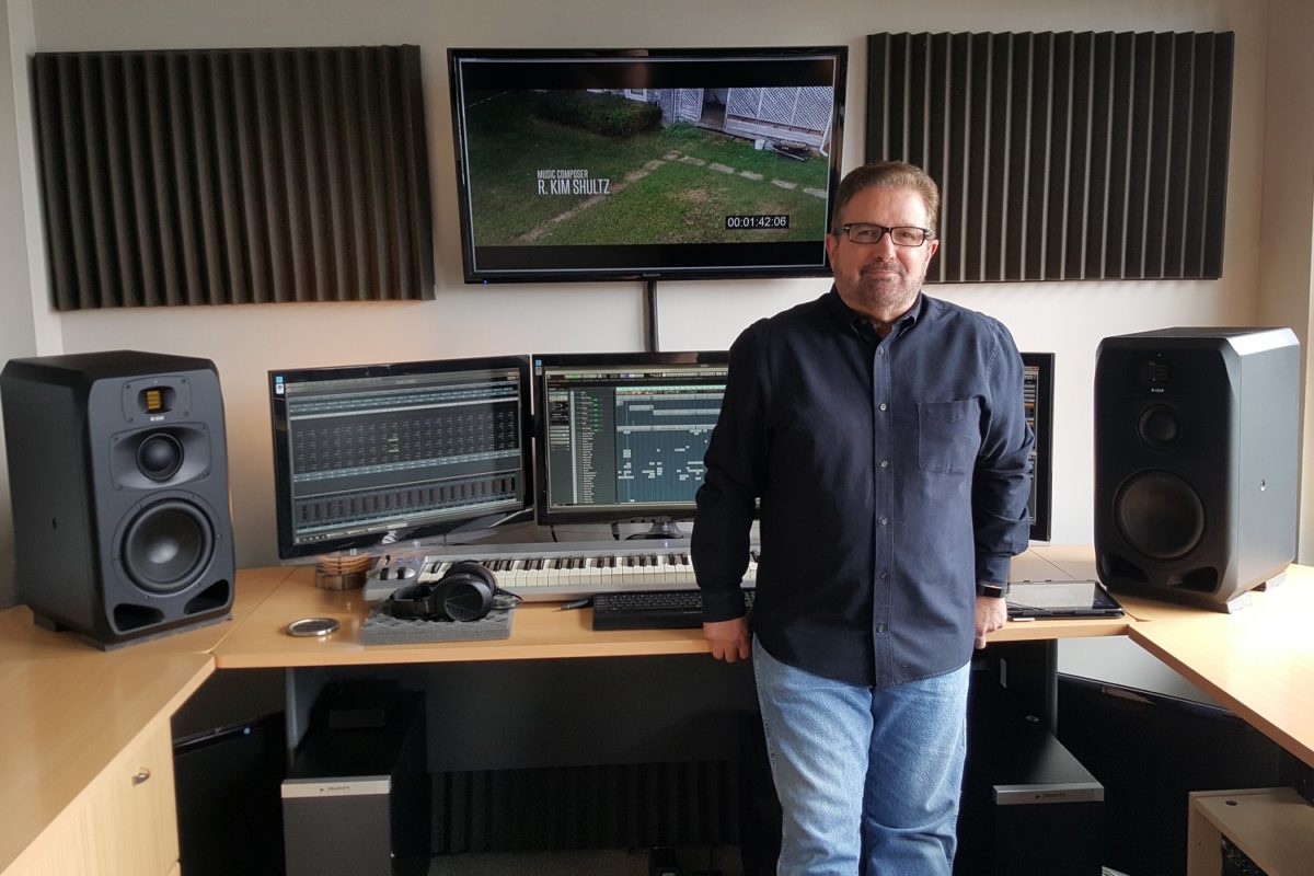 R. Kim Shultz with ADAM Audio S3V studio monitors