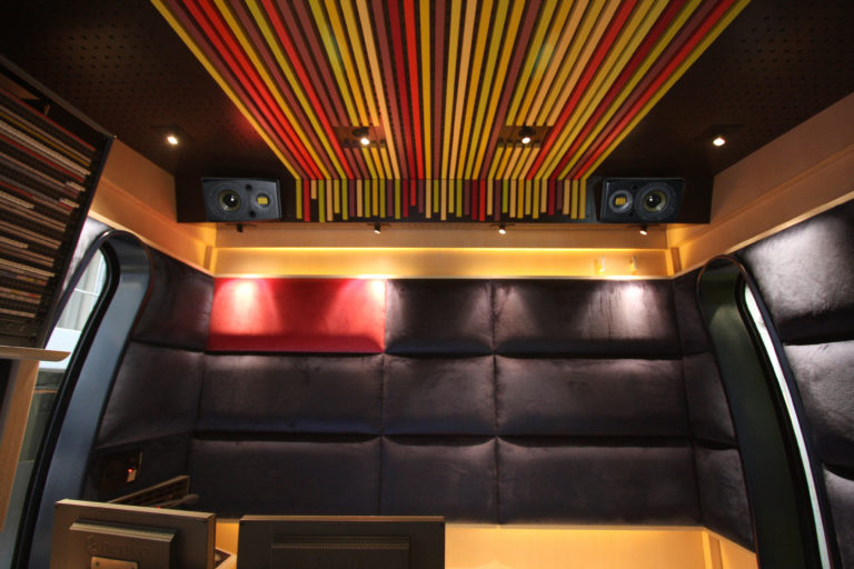 ADAM Audio S1X studio monitor in an outside broadcast van of VRT Videohouse