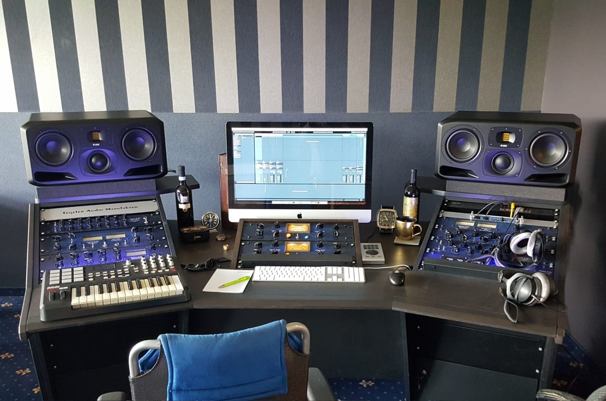 ADAM Audio S3H studio monitors in the show room of Michael Krusch's Tegeler Audio Manufaktur