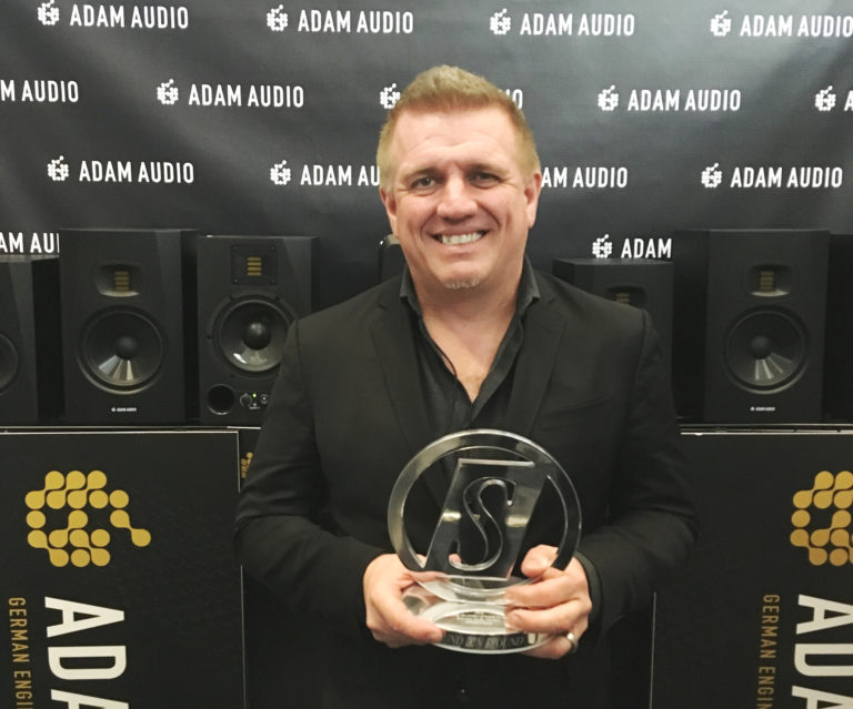 David Hetrick, President of ADAM Audio USA, receives the SOS Award for ADAM Audio´s S Series