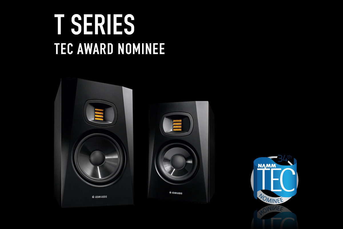 The ADAM Audio T Series has been nominated for the 34th NAMM TEC Awards 2019