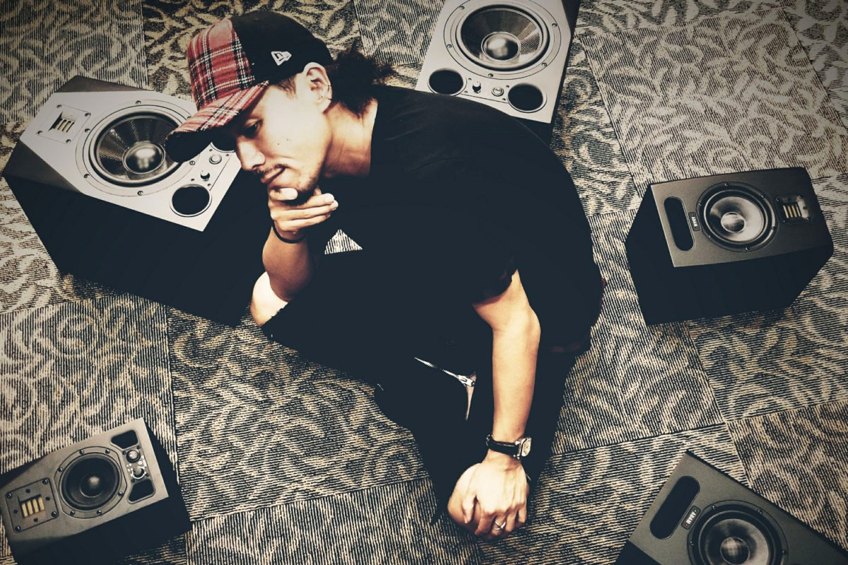 Sound designer katsuyuki seto with ADAM A3X studio monitors