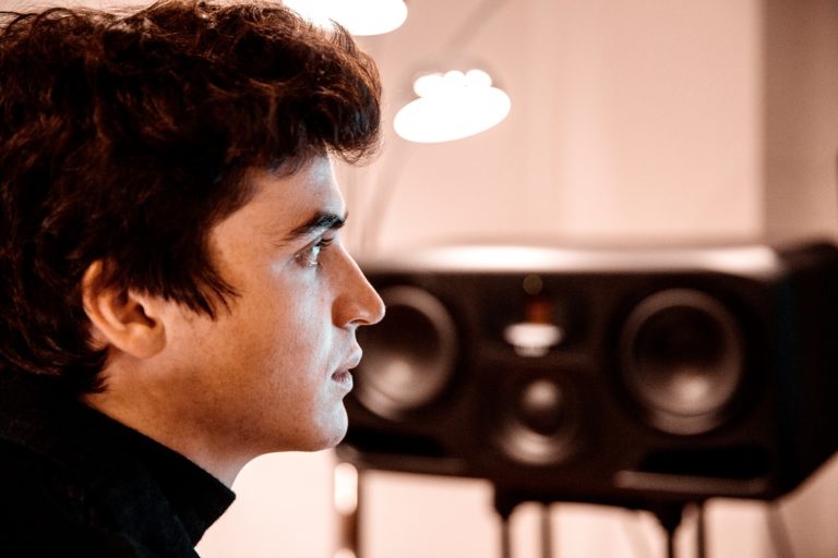 Platinum house producer Henri PFR in his studio with ADAM Audio S3H midfield monitors