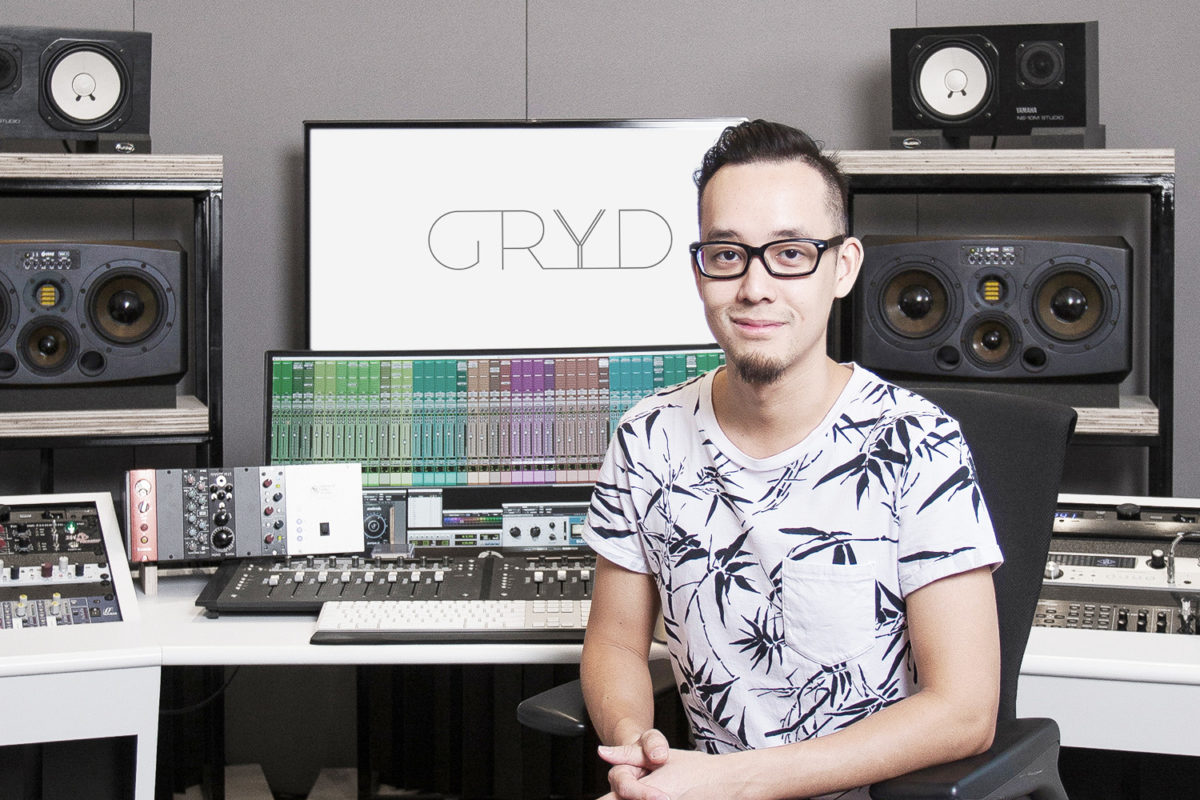 GRYD Studios Edric Hwang with his ADAM Audio S3X-H studio monitors